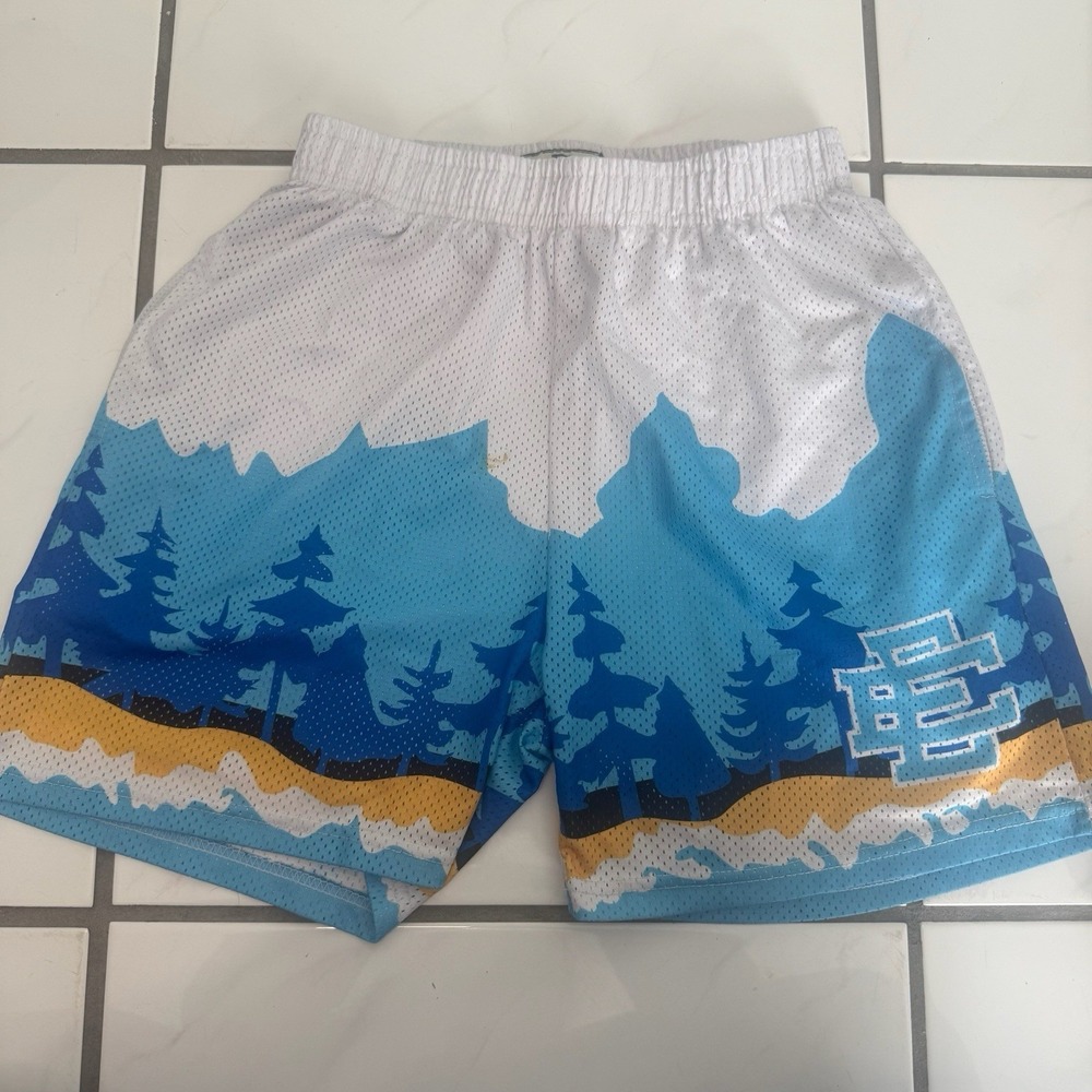 Eric Emanuel EE Kids Youth Mesh Logo Athletic Basic Shorts Size Medium